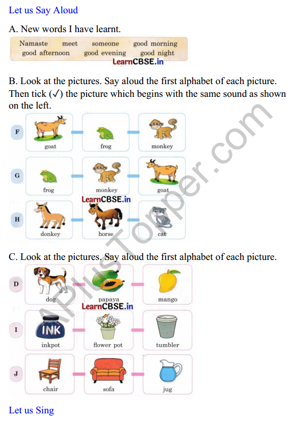 Mridang Class 1 English Worksheet Chapter 2 Greetings 4