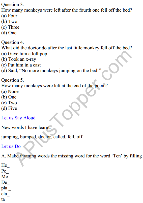 Mridang Class 1 English Worksheet Chapter 3 Picture Time 6