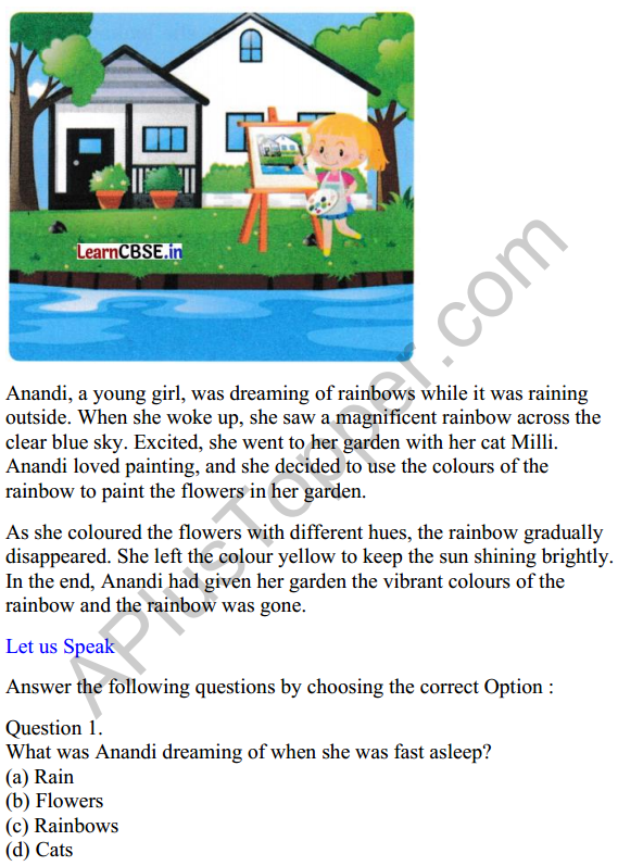 Mridang Class 1 English Worksheet Chapter 9 Anandi’s Rainbow 1