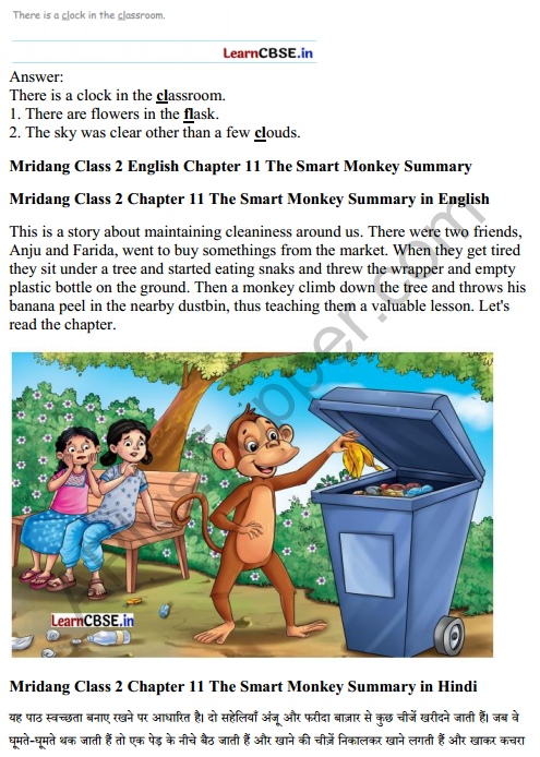 Mridang Class 2 English Solutions Chapter 11 The Smart Monkey 5