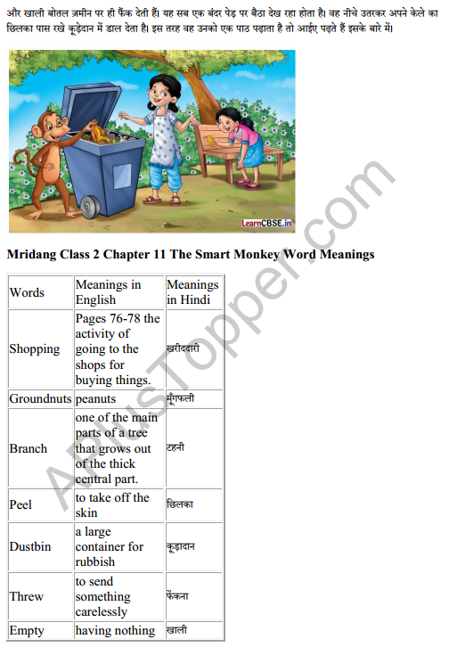 Mridang Class 2 English Solutions Chapter 11 The Smart Monkey 6