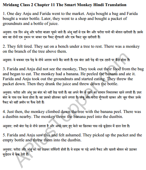 Mridang Class 2 English Solutions Chapter 11 The Smart Monkey 7