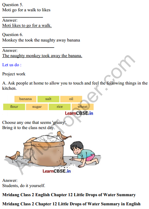 Mridang Class 2 English Solutions Chapter 12 Little Drops of Water 6