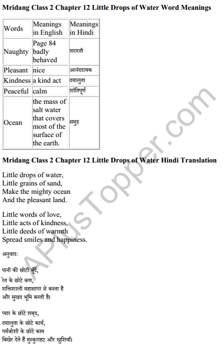 Mridang Class 2 English Solutions Chapter 12 Little Drops of Water 8