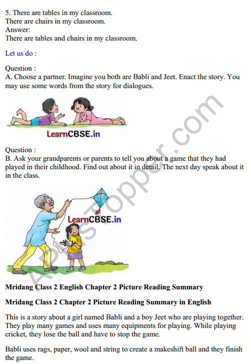 Mridang Class 2 English Solutions Chapter 2 Picture Reading 6