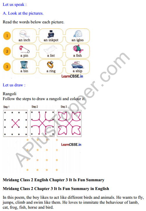 Mridang Class 2 English Solutions Chapter 3 It Is Fun 4