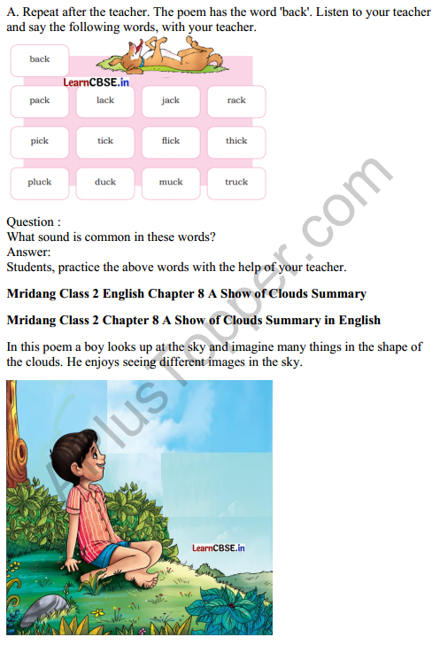 Mridang Class 2 English Solutions Chapter 8 A Show of Clouds 4