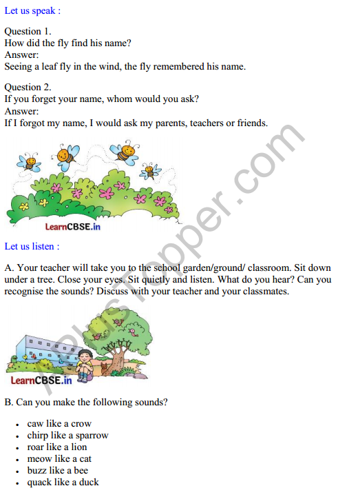 Mridang Class 2 English Solutions Chapter 9 My Name 1