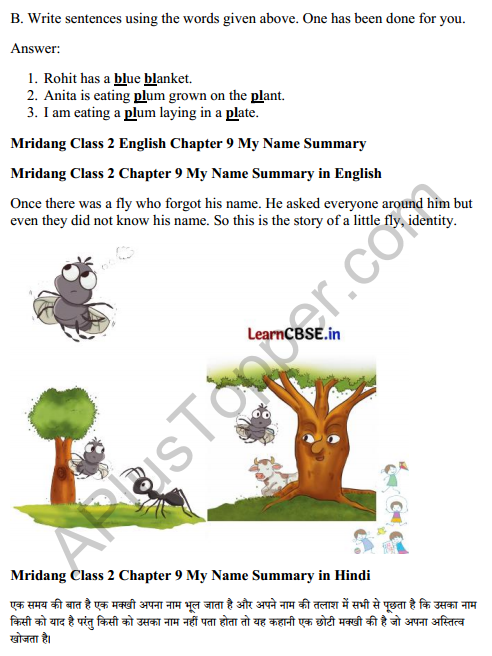 Mridang Class 2 English Solutions Chapter 9 My Name 4