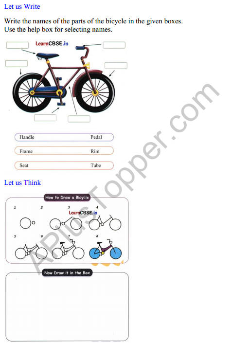 Mridang Class 2 English Worksheet Chapter 1 My Bicycle 3