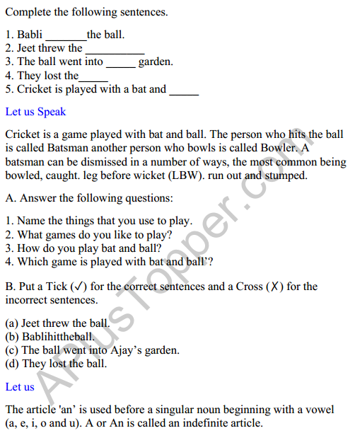 Mridang Class 2 English Worksheet Chapter 2 Picture Reading 2