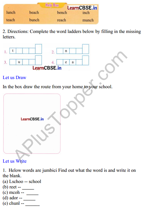 Mridang Class 2 English Worksheet Chapter 6 Between Home and School 2