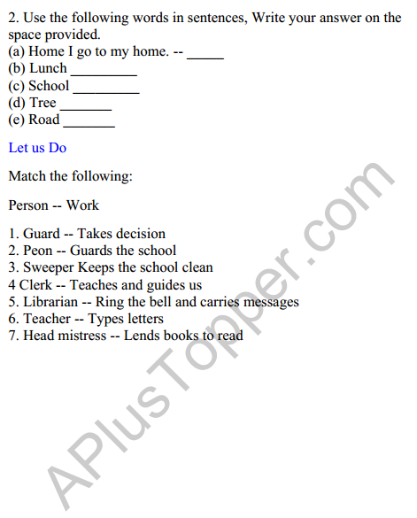 Mridang Class 2 English Worksheet Chapter 6 Between Home and School 3