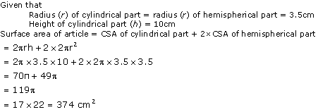 NCERT Solutions for Class 10 Maths Chapter 13 Surface Areas and Volumes ex 13.1 9s