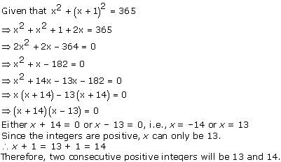 NCERT Solutions for Class 10 Maths Chapter 4 Quadratic Equations 10