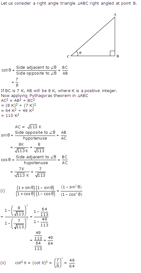 NCERT Solutions for Class 10 Maths Chapter 8 Introduction to Trigonometry 10