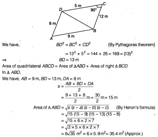 NCERT Solutions for Class 9 Maths Chapter 7 Heron's Formula Ex 7.2.1