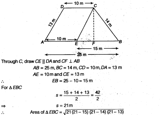 NCERT Solutions for Class 9 Maths Chapter 7 Heron's Formula Ex 7.2.21