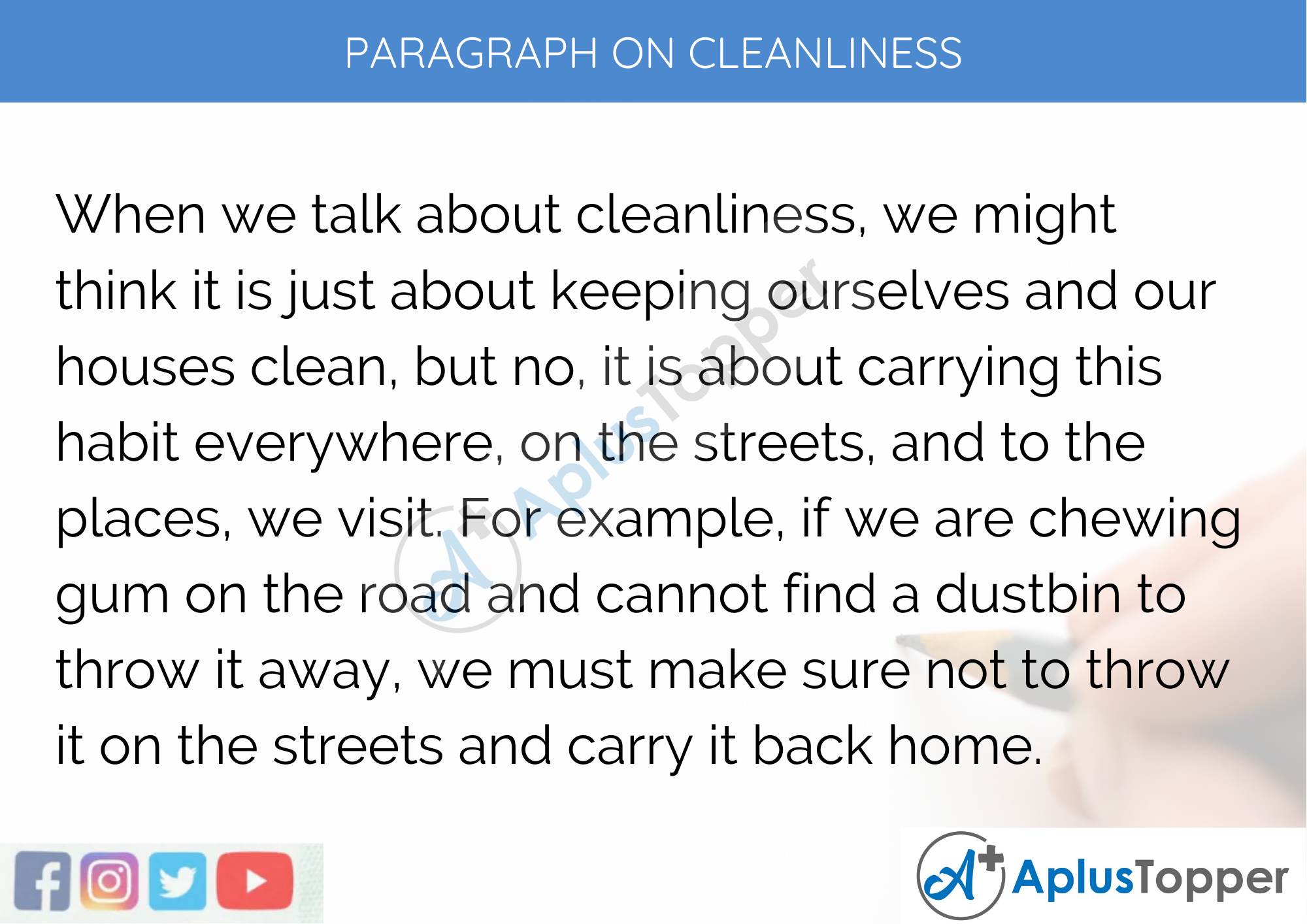 paragraph on cleanliness in 300 words