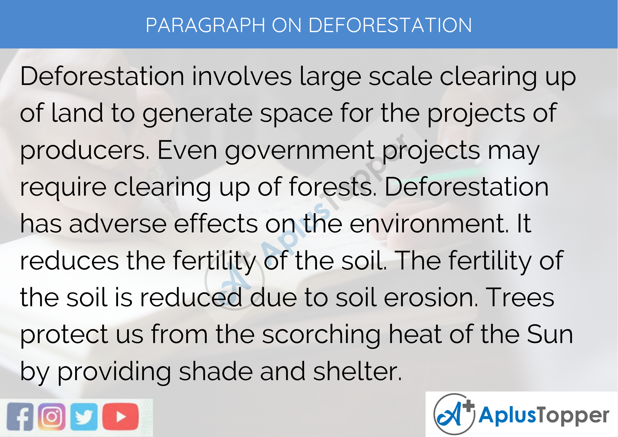 deforestation paragraph 150 words