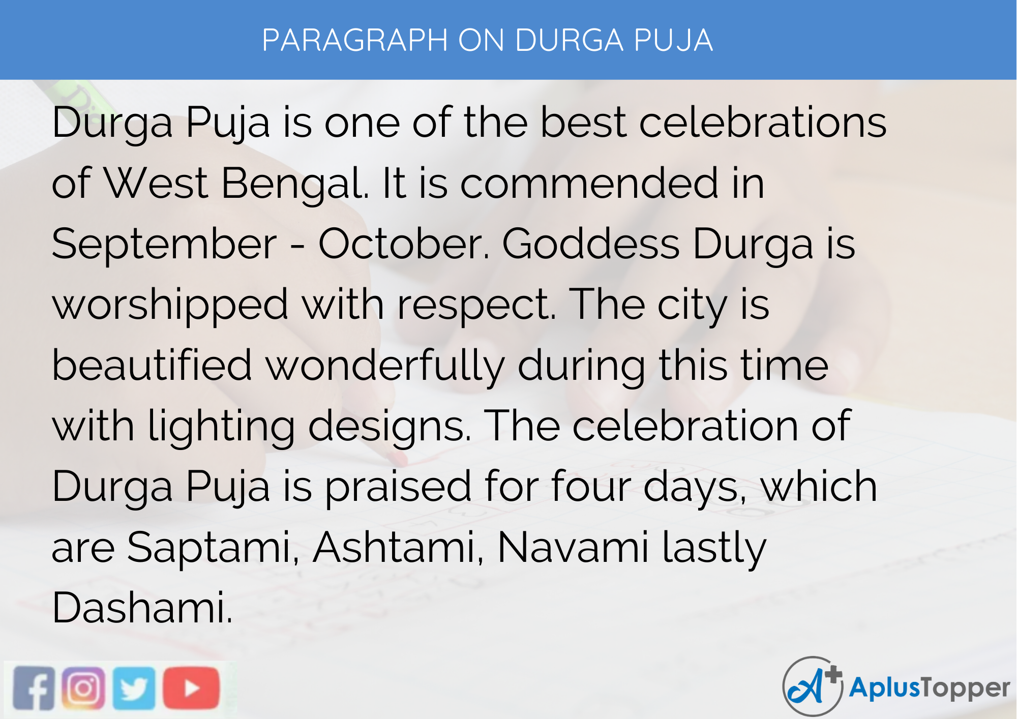 durga puja essay in english 200 words