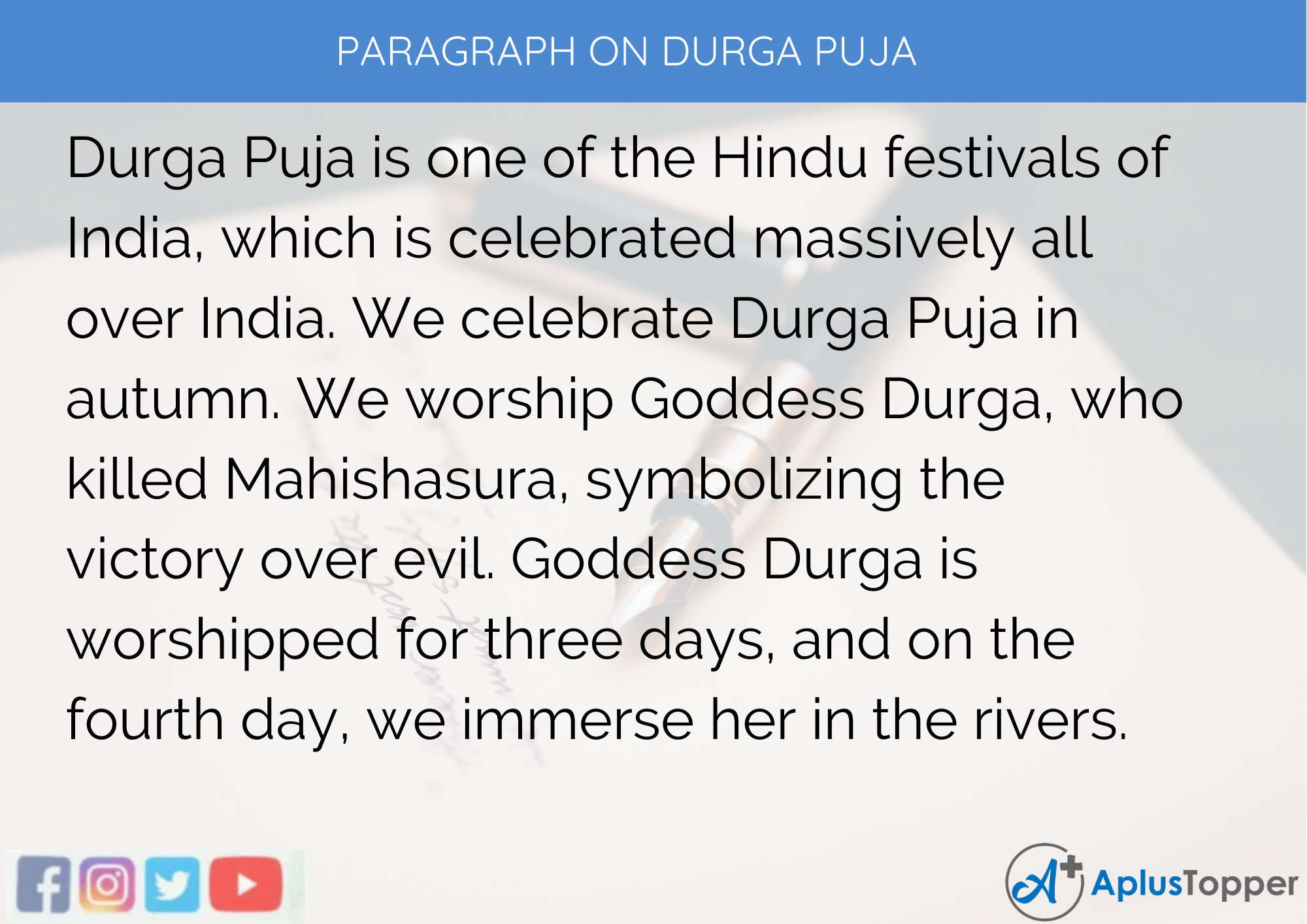 durga puja essay in english 100 words