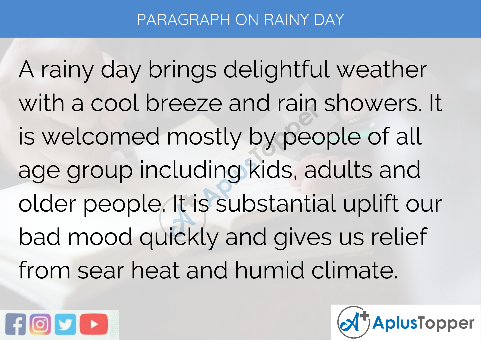 a rainy day paragraph