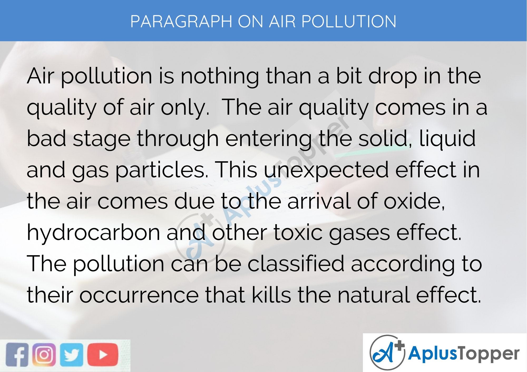 air pollution paragraph 250 words