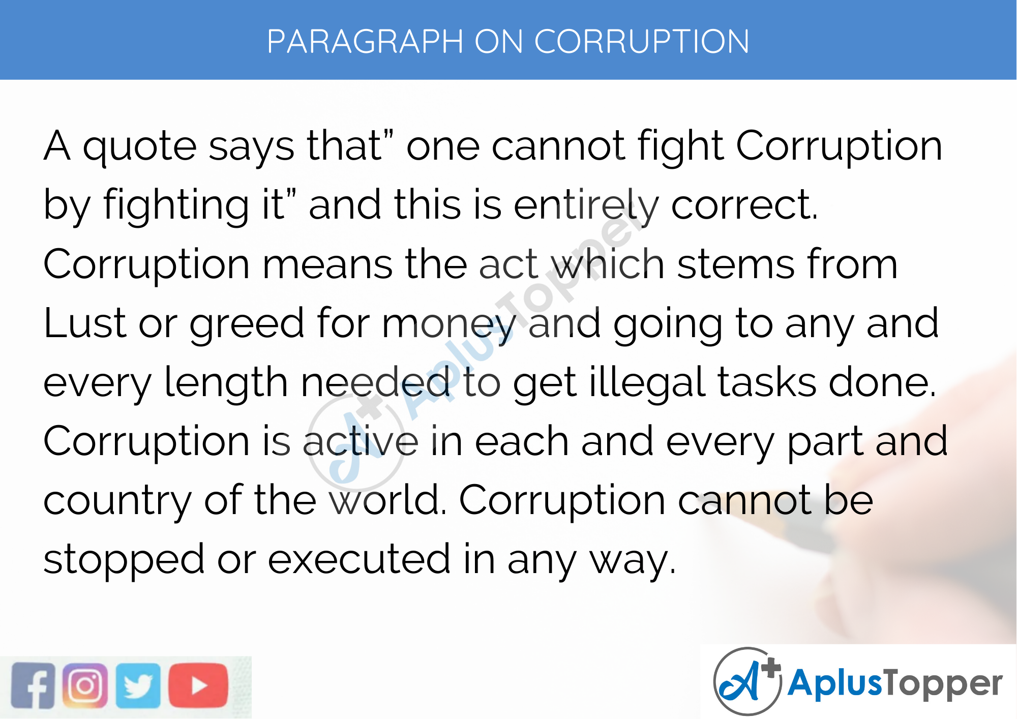 Corruption Paragraph 250 words