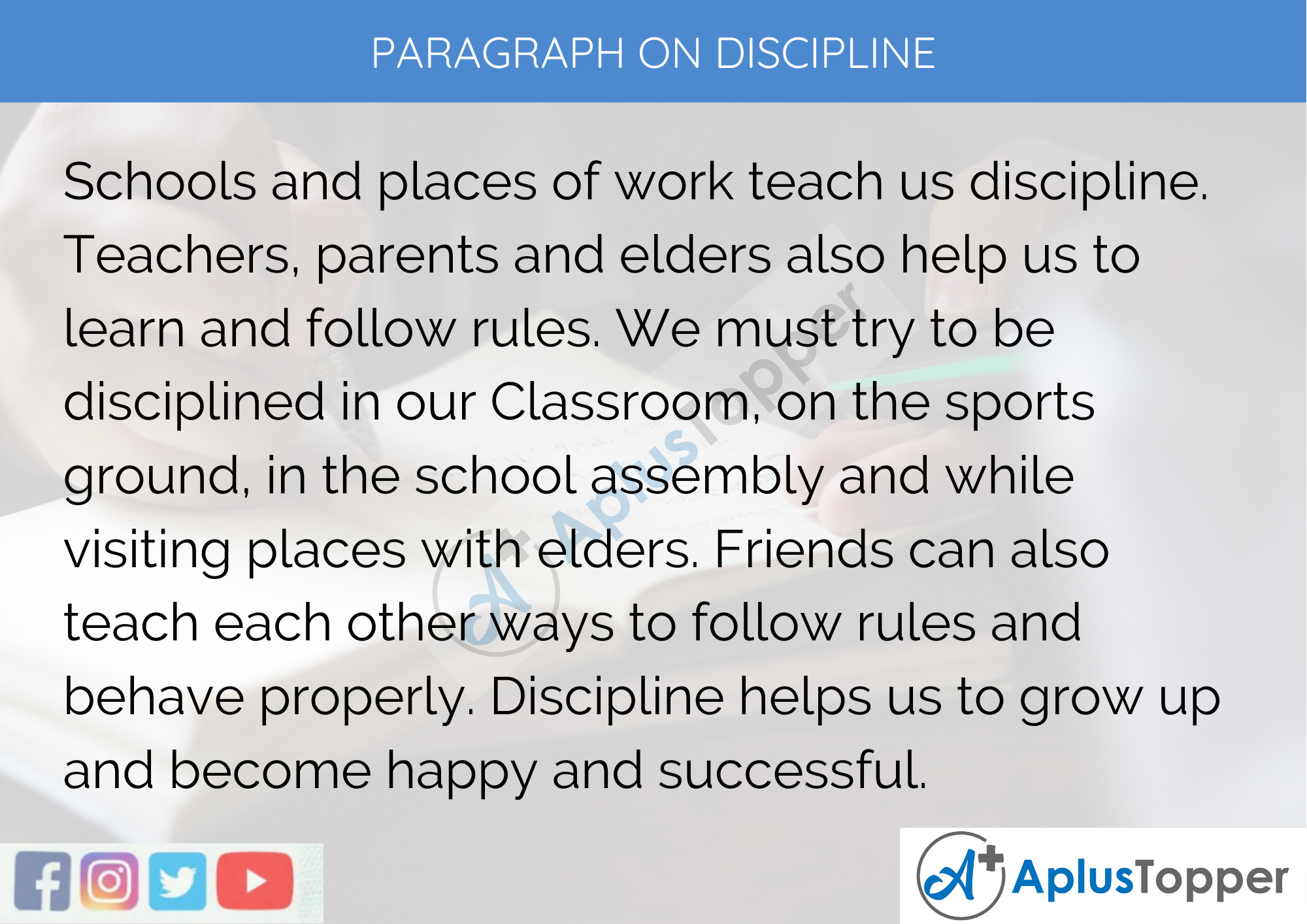 Paragraph on Discipline 150 Words 