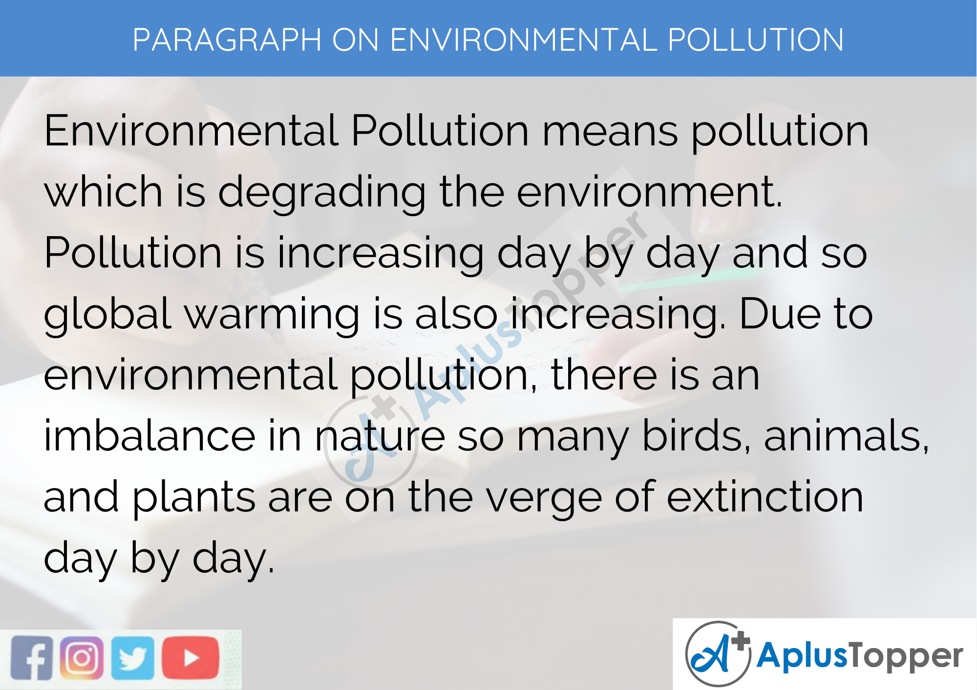 environment pollution paragraph