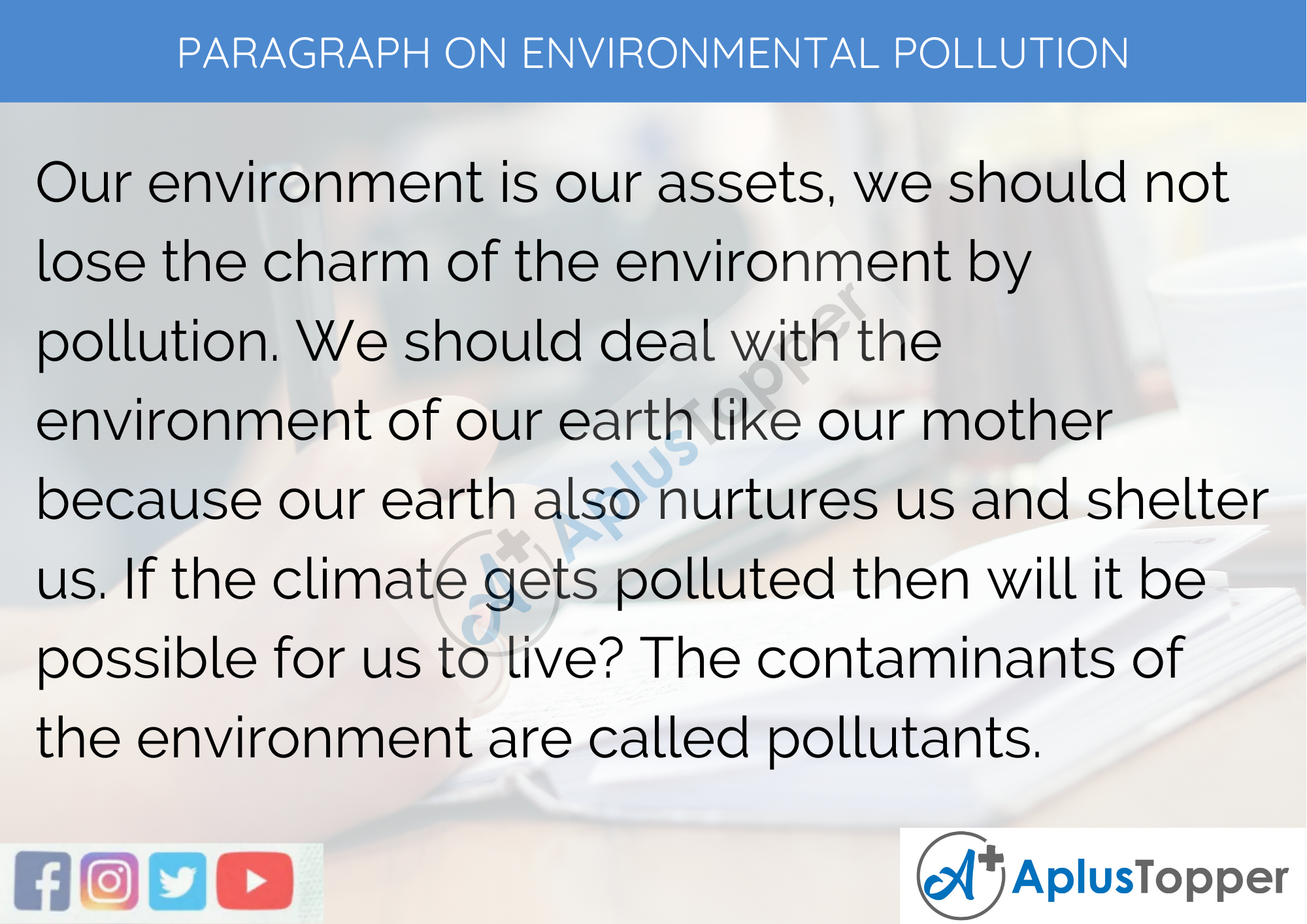 paragraph environment pollution