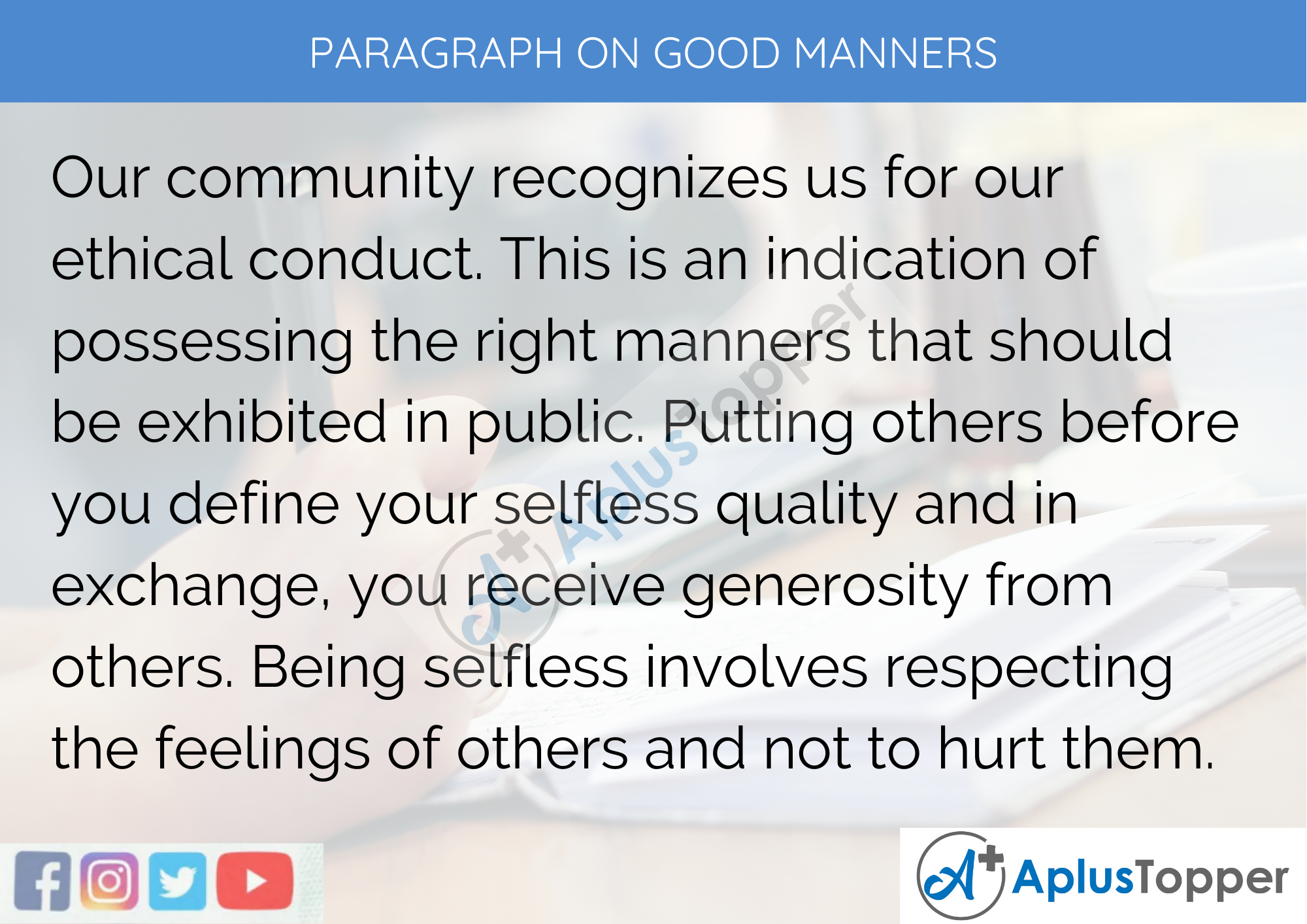 Good Manners Paragraph 150 words