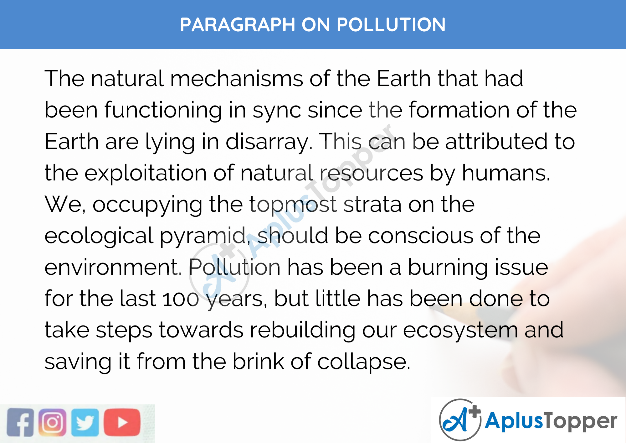 Paragraph Pollution 300 Words 