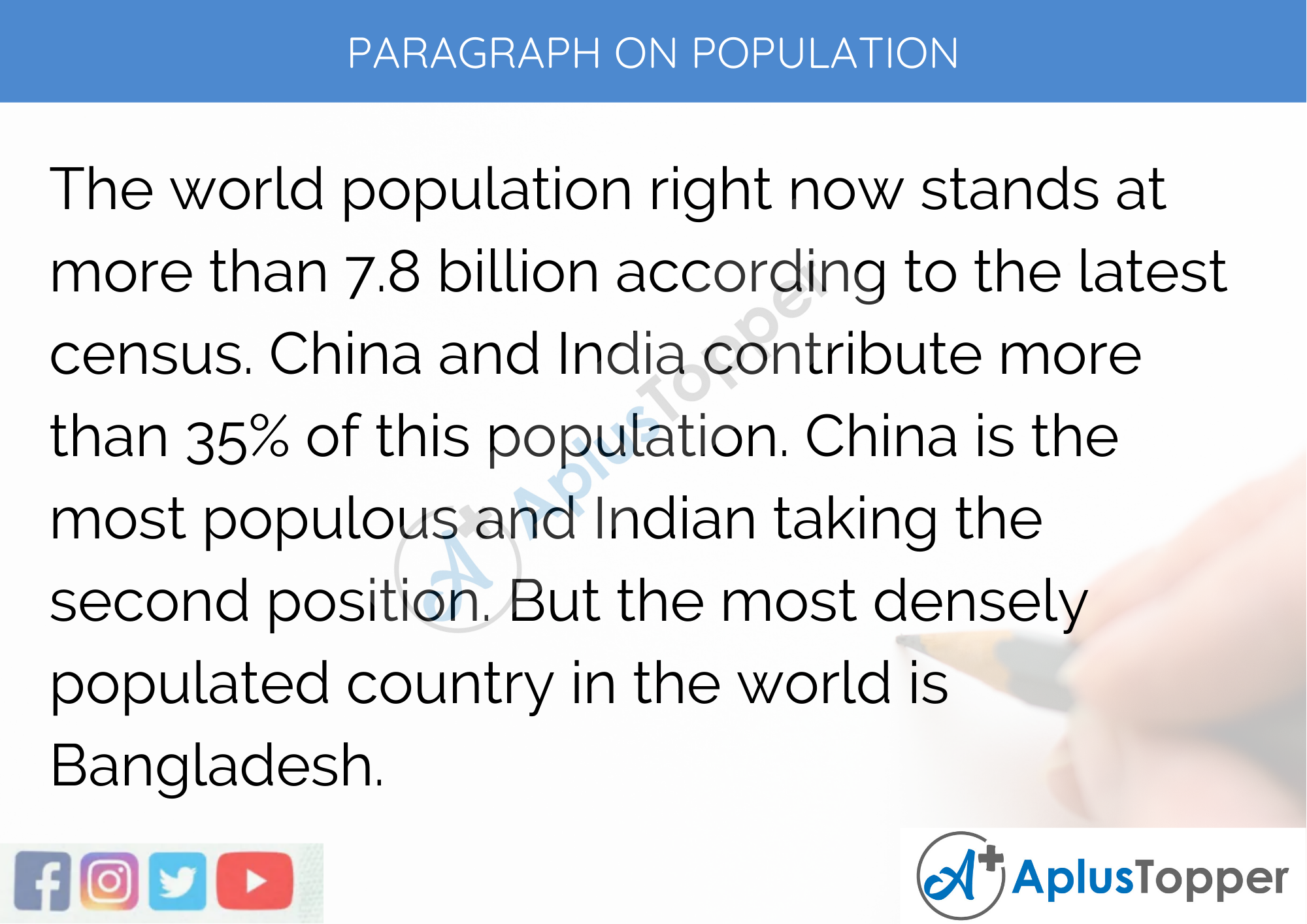 Paragraph on Population - 100 Words for Classes 1,2,& 3 Kids