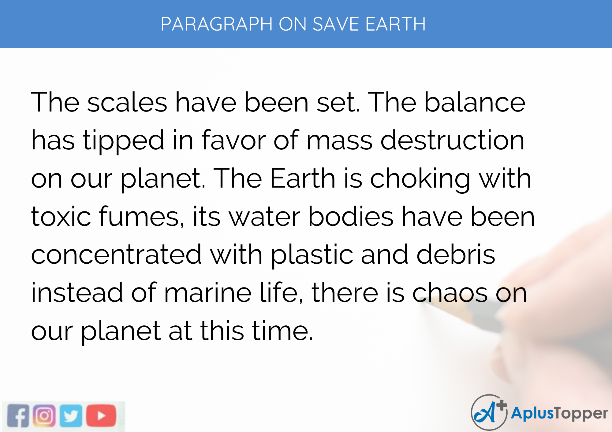 Save Earth Paragraph 300 words