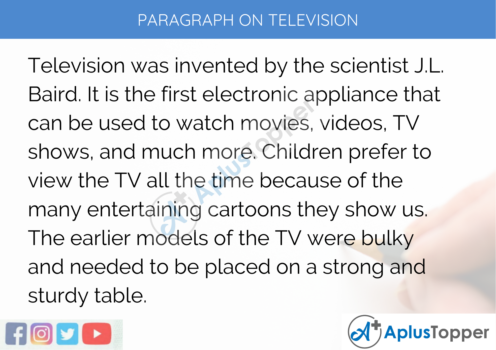 television paragraph 100 Words