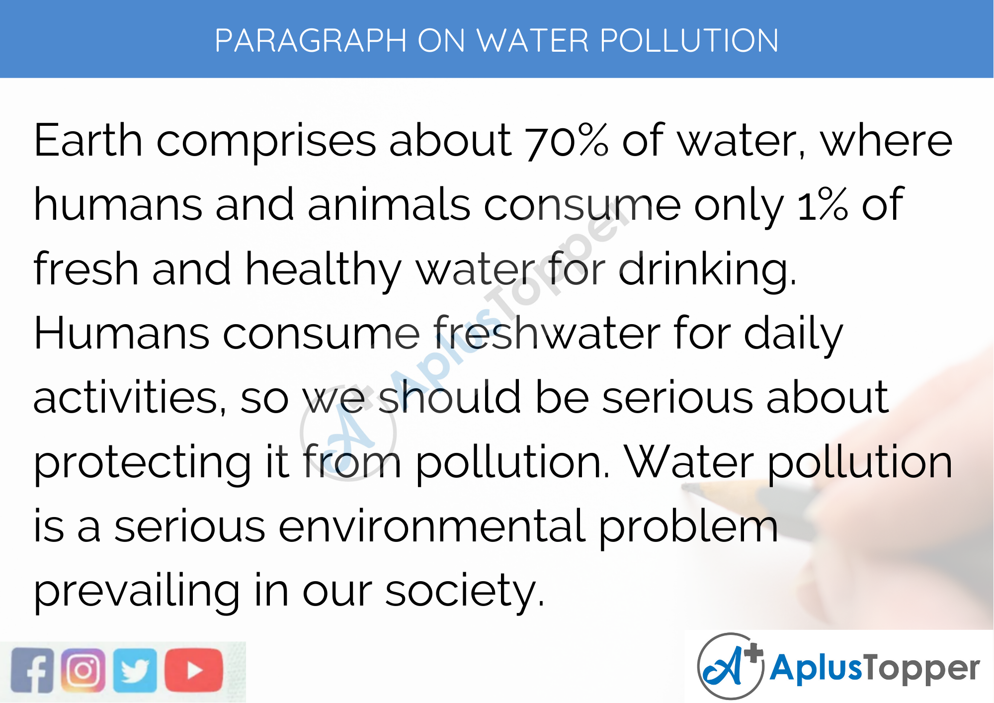 water pollution paragraph 250 words