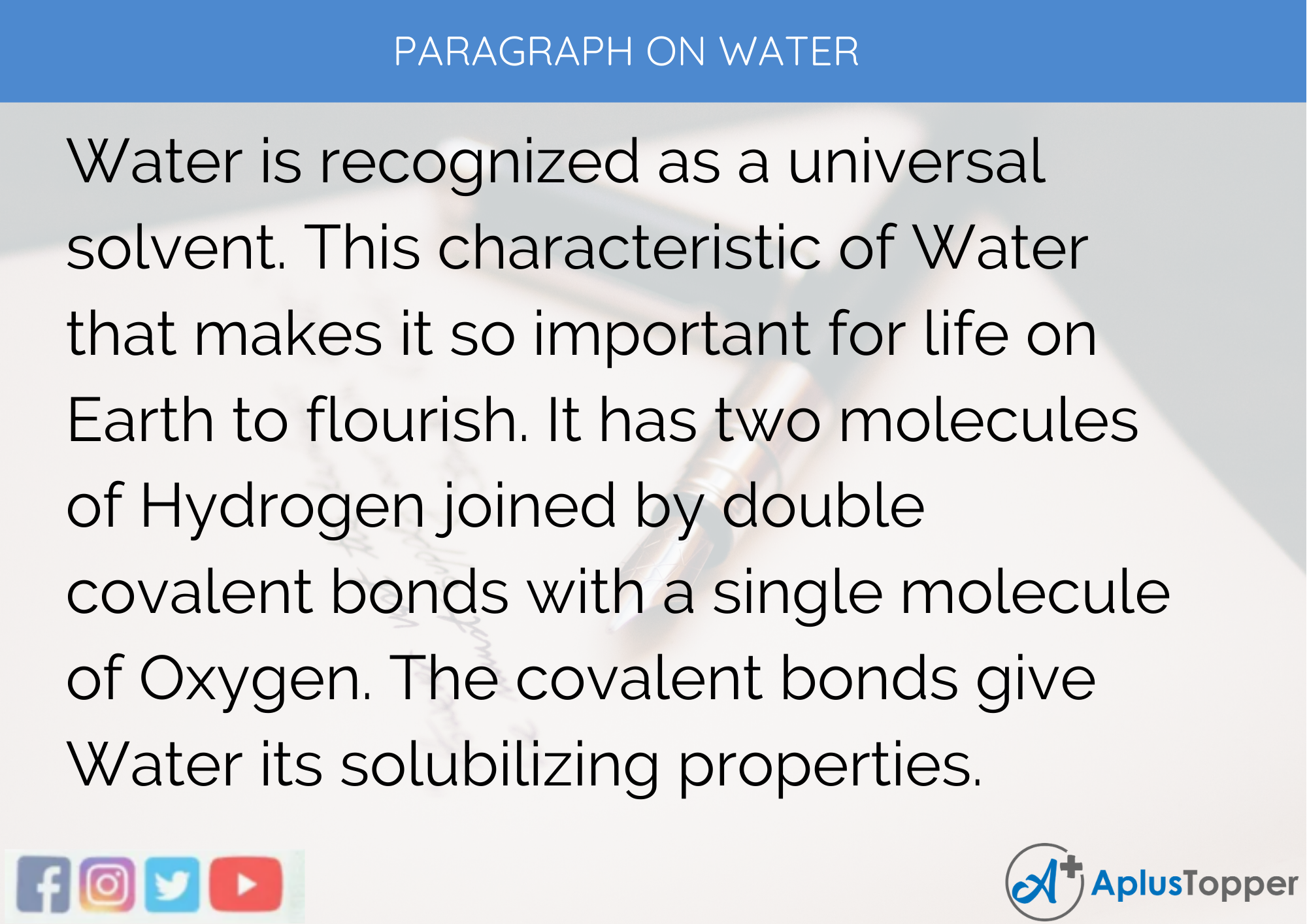 Paragraph on Water 200 words