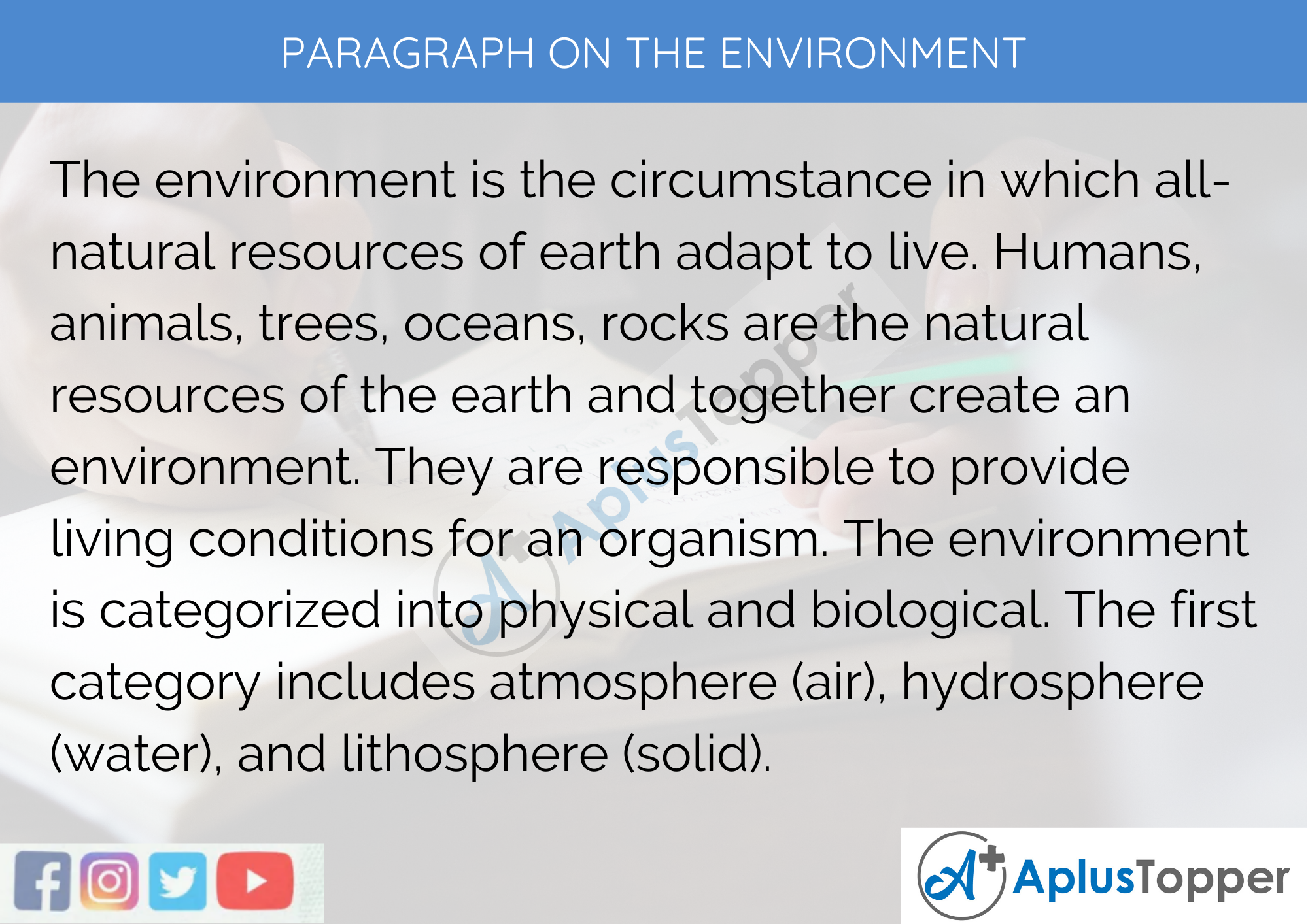 Environment Paragraph 150 words