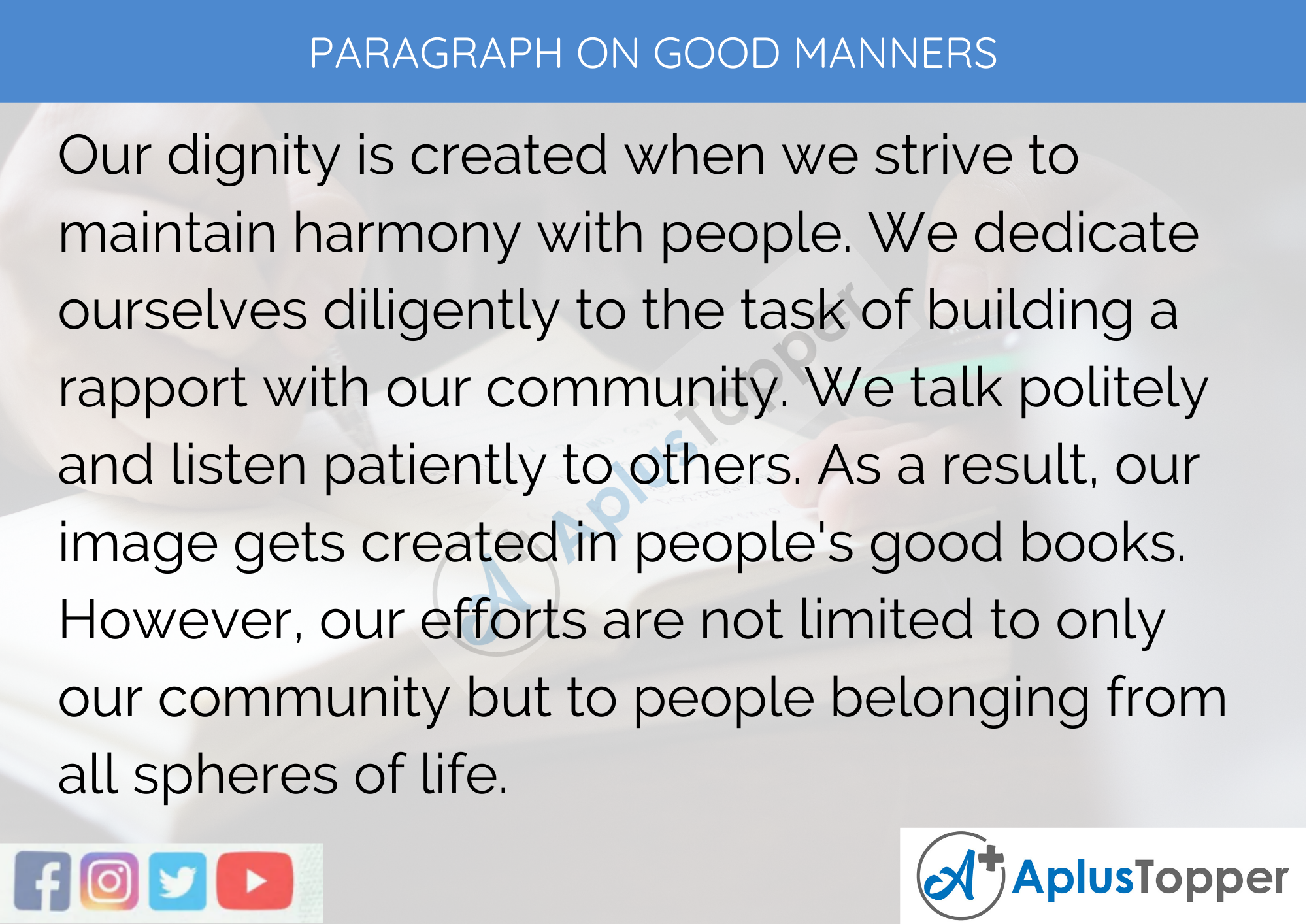 Good Manners Paragraph 250 words