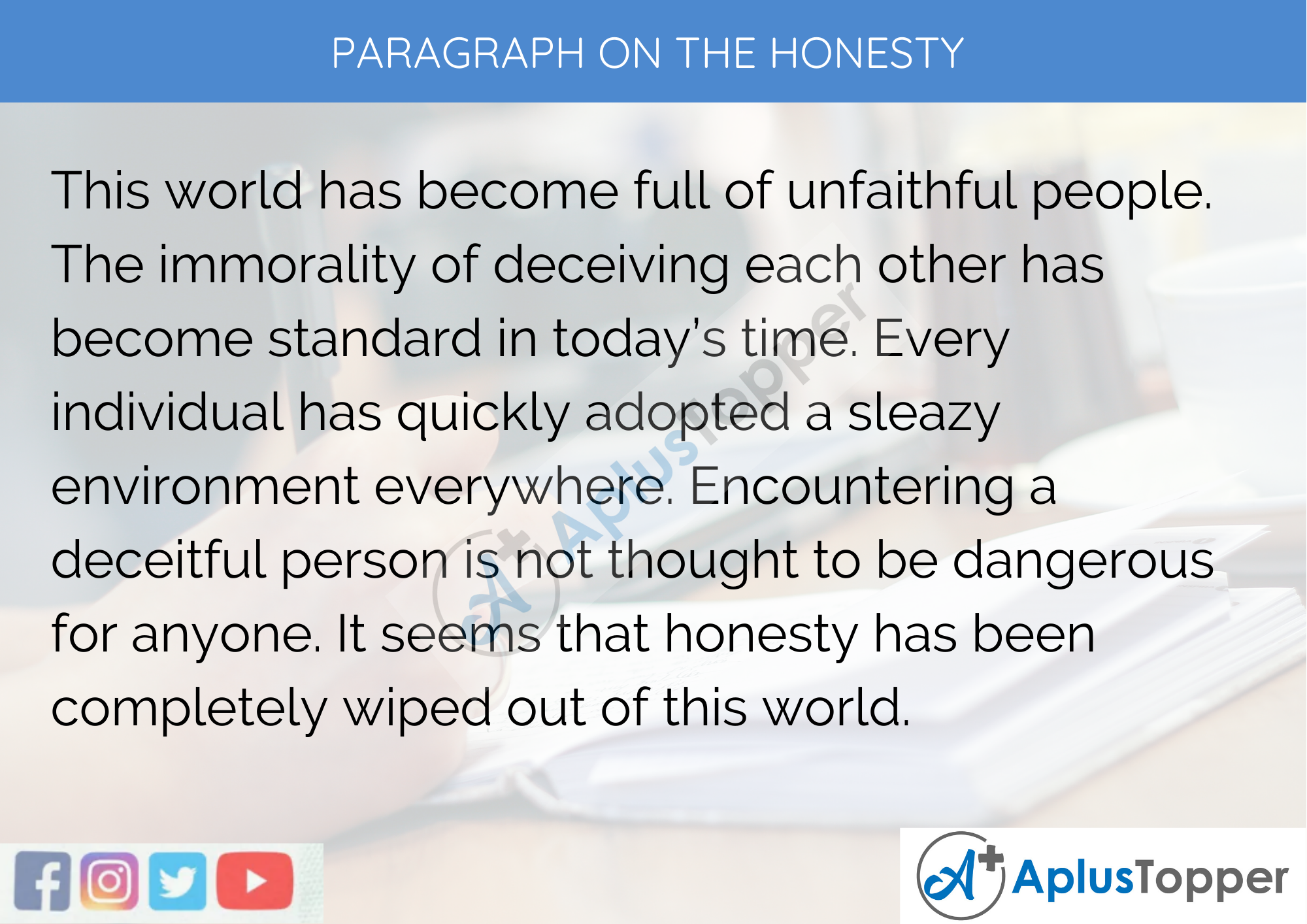 Honesty Paragraph for 250 words