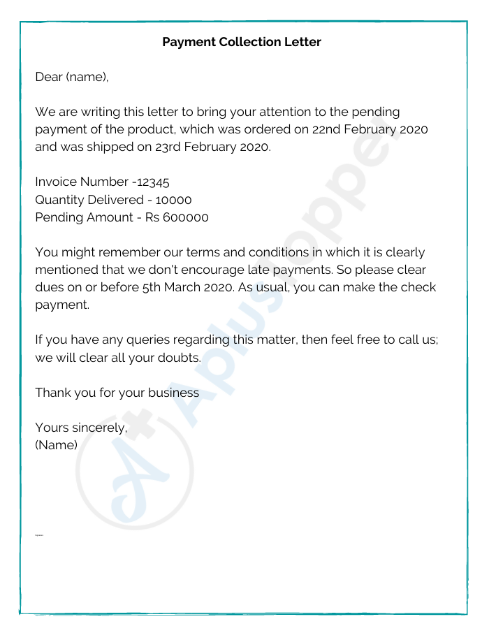 Payment Collection Letter