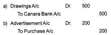 Plus One Accountancy Chapter Wise Previous Questions Chapter 3 Recording of Transactions – I and Recording of Transactions – II March 2012 Q5