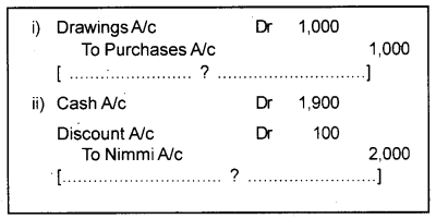 Plus One Accountancy Chapter Wise Previous Questions Chapter 3 Recording of Transactions – I and Recording of Transactions – II March 2015 Q2