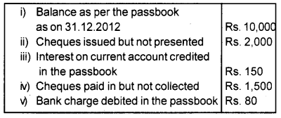 Plus One Accountancy Chapter Wise Previous Questions Chapter 4 Bank Reconciliation Statement March 2015 Q2