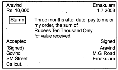 Plus One Accountancy Chapter Wise Previous Questions Chapter 7 Bill of Exchange March 2012 Q4.2