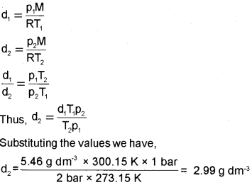 Plus One Chemistry Chapter Wise Questions and Answers Chapter 5 States of Matter Textbook Questions Q3