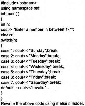 Plus One Computer Science Chapter Wise Questions and Answers Chapter 7 Control Statements 3M Q2