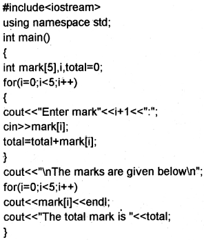 Plus One Computer Science Chapter Wise Questions and Answers Chapter 8 Arrays 3M Q13